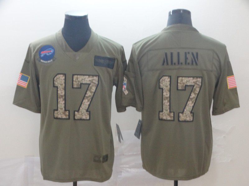 Men Buffalo Bills #17 Allen Nike 2019 Olive Camo Salute to Service Limited NFL Jerseys